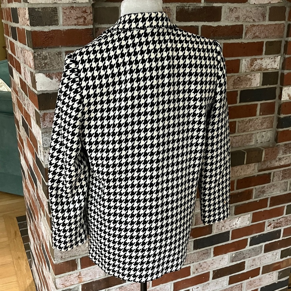 REQUIREMENTS Black & White Wool Houndstooth Vintage Coat Size 8 NWOT - Picture 8 of 10